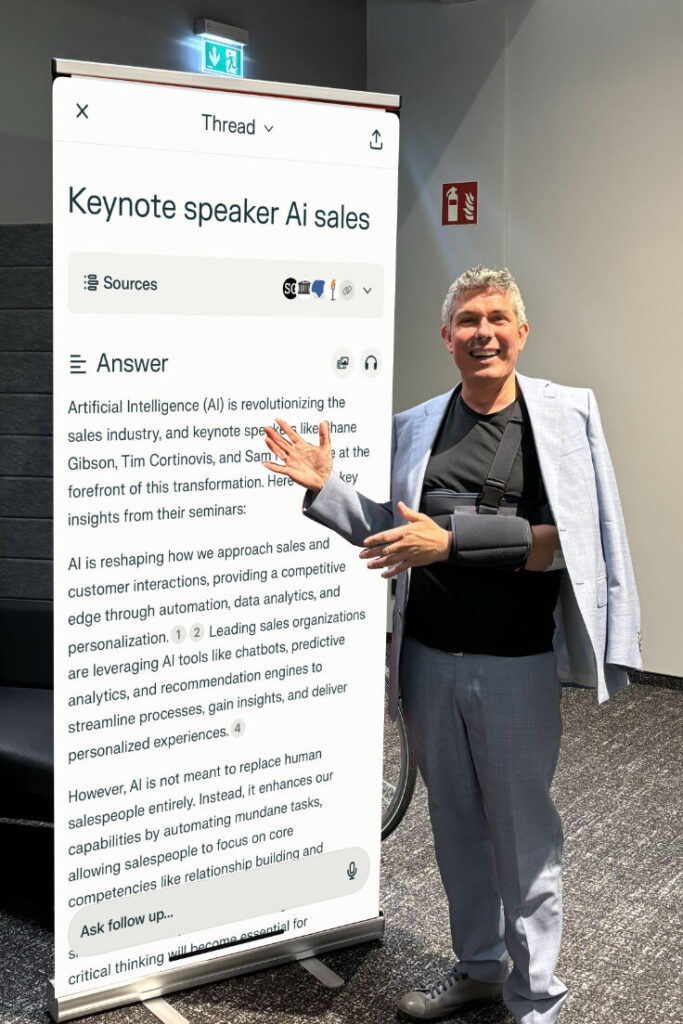 Internation Keynote Speaker Tim Cortinovis at the forefront of AI in sales