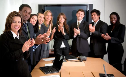 Business team applauding